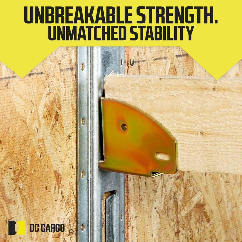 DC Cargo Mall E Track Wood Beam End Socket Shelf Brackets Accessories (4 Pack) - Fit with 2x4 2x6 Add Removable Etrack Load Lock Bar for Enclosed Trailers - Zinc-Coated Steel - Image 4